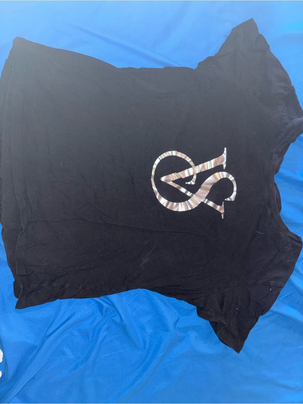 Victoria's Secret Black Crewneck Tee with White Logo